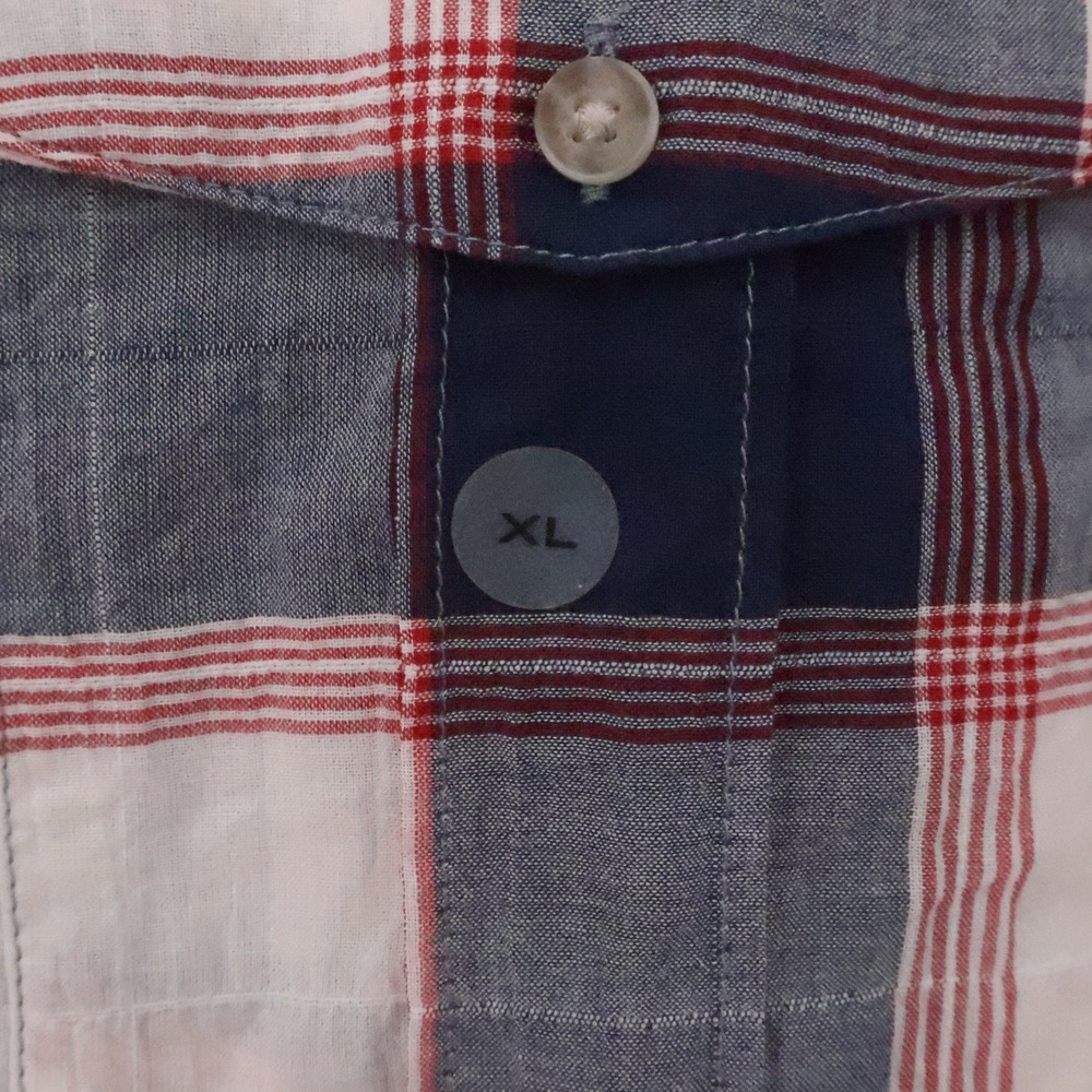Eddie Bauer Plaid Sleeveless Button Down Shirt Womens Size XL Blue Red Western - Picture 5 of 11
